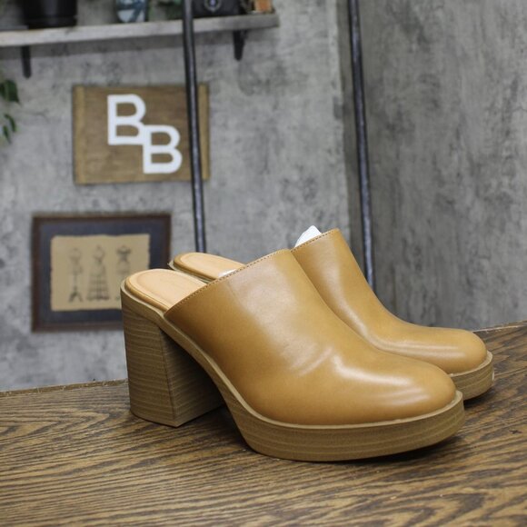 Universal Thread Womens Tess Platform Mule Heels 87931652 Tan Brown 10M - Picture 1 of 10